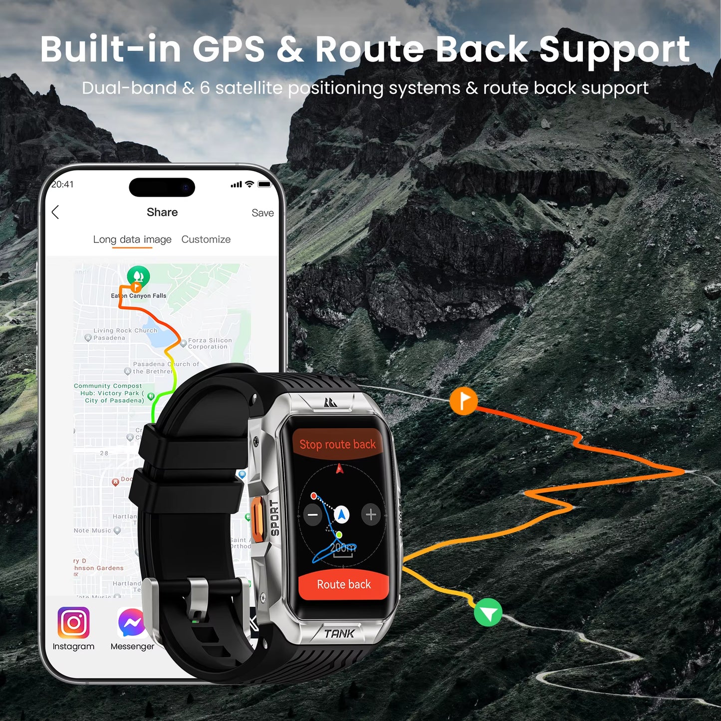 2025  TANK X2 Ultra GPS Smart Watch for Men 3D Curved Screen Stainless Steel Body Compass Altimeter Waterproof Smartwatch