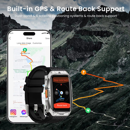 2025  TANK X2 Ultra GPS Smart Watch for Men 3D Curved Screen Stainless Steel Body Compass Altimeter Waterproof Smartwatch