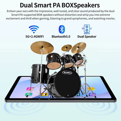 2025 New Upgraded Pad 10.1 Inch Android Tablets Octa Core 6GB RAM 128GB ROM Dual Network Wifi Dual Cameras Tablet PC 6000Mah