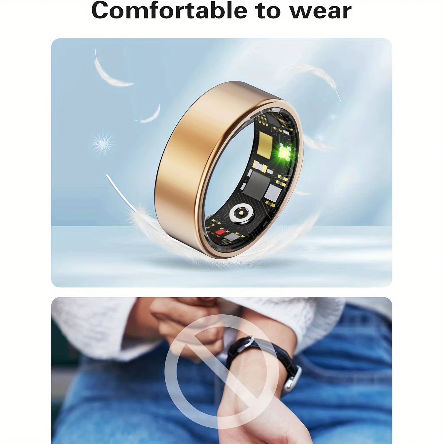 Smart Ring, Sleep Tracking, Motion Monitoring, Compatible with Iphone and Android, Smart Gift, Suitable for Women and Men