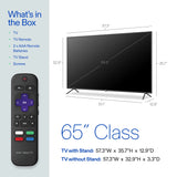 65” Class 4K UHD Roku Smart Television, 100012587
