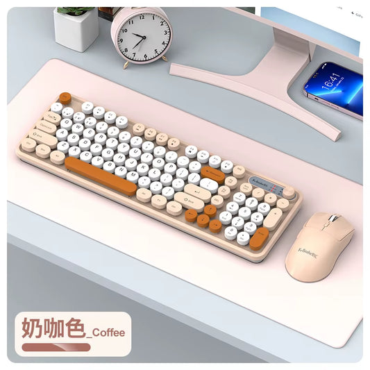 K-Snake Wk300 Wireless Dual Mode Keyboard and Mouse Set Mute with Volume Knob Desktop Laptop Universal