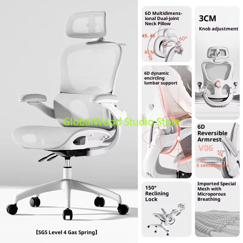 Massage Ergonomic Rattan Chair Folding Chaises De Bureau Sihoo Leather Office Chair with Chairs for Living Room Weightless Desk