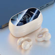 New Mirror Surface Digital Display Soft Silicone Ear Clip Wireless Bluetooth Earphones with Noise Reduction, High-Definition Sound, Lossless for Sports