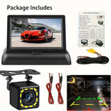 4.3 Inch Foldable Screen TFT LCD Vehicle Car Backup Monitor Camera Kit Rear View Reverse Parking System Night Vision Camera