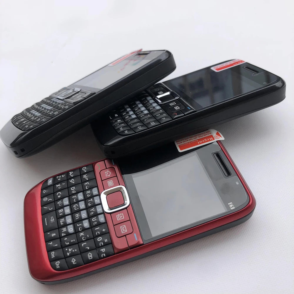 Original E63 Mobile Cell Phone GSM 3G Unlocked Wifi 2MP 240P Cellphone English Hebrew Russian Arabic Keyboard. Made in Finland