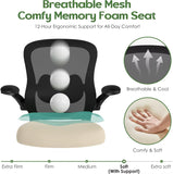 Office Chair Ergonomic Desk Chair - Mesh Comfy Home Desk Office Chairs with Wheels Adjustable Lumbar