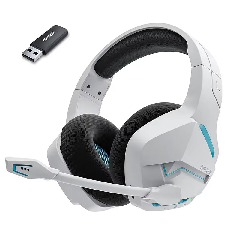 BW01 Wireless Gaming Headset with Mic for PC PS4 PS5 2.4G Bluetooth USB Gamer Headphones with Mic for Laptop Computer