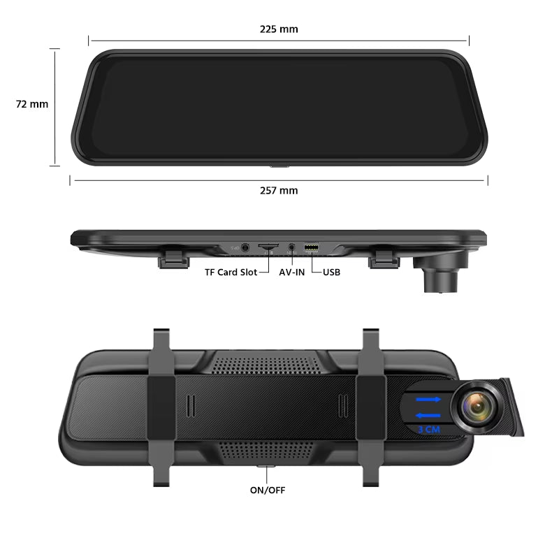10" Dash Cam 2K Car Dvr Auto WIFI Mirror Stream Optioanl1080P Rearview Black Box Dashcam Camera Night Vision Drive Recorder