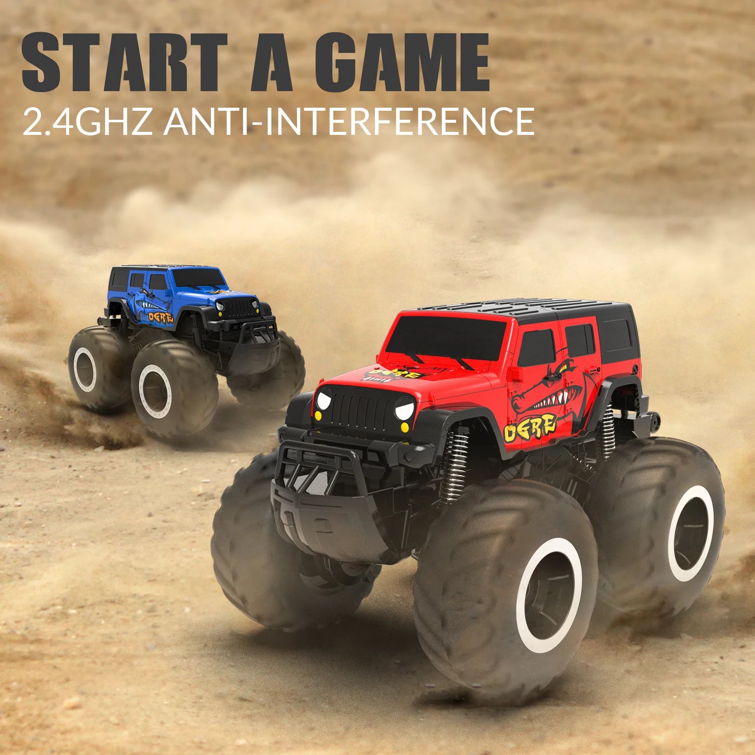 STEMTRON Amphibious Remote Control Car Toys for Boys 2.4 Ghz 1:16 All Terrain Off-Road RC Car Waterproof RC Monster Truck