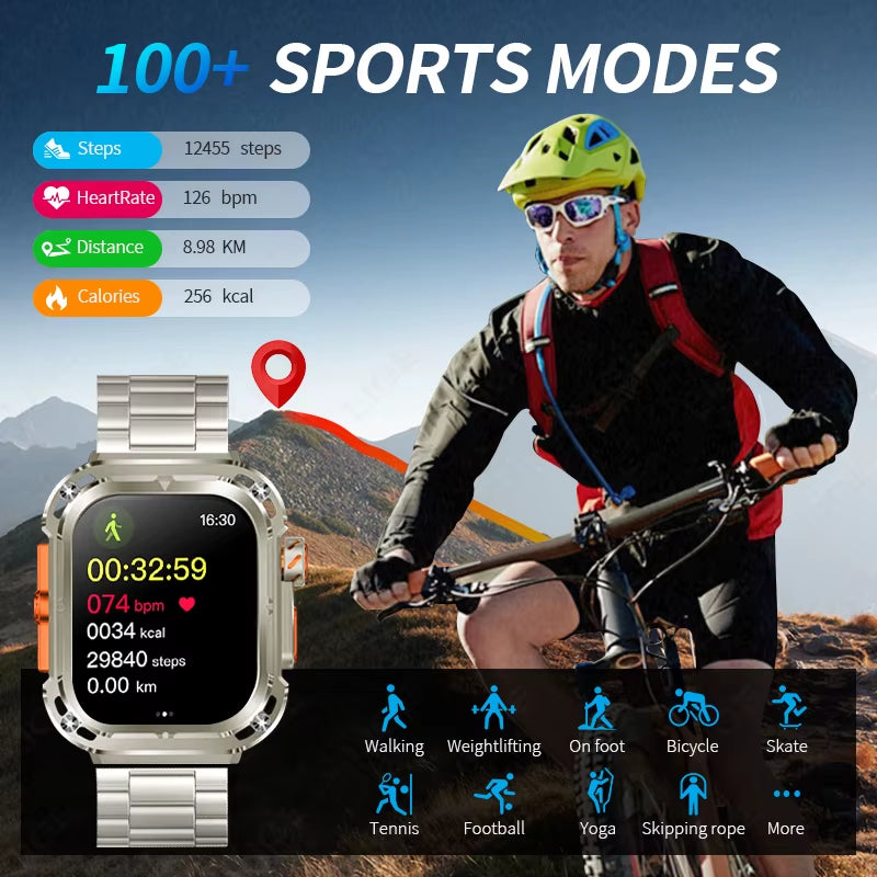 2025 New 2.1" Ultra HD NFC Voice Call Smart Watch Men Compass GPS Track 460Mah Battery Waterproof Watches for HUAWEI Xiaomi