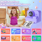 Children'S Digital Instant Print Camera - Educational Thermal Instant Print Camera with 32G Card and 1080P Video Functionality