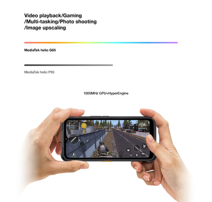 H5 Pro Rugged Helio G85 Smartphone, 6.56" HD+, 6GB+128GB, 48MP Camera, 7000Mah with NFC/IP68, 109Db Speaker and Night Vision