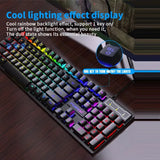 104 Key Backlit Mechanical Keyboard Wired Gaming Keyboard Waterproof Luminous Keyboard and Mouse Set for Gamer PC Laptop Office
