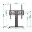 Universal LCD TV Base Stand for 32-65 Inches Desktop Mount Adjustable Height 3-Gear Center Distance Support 45/55/70KG Load