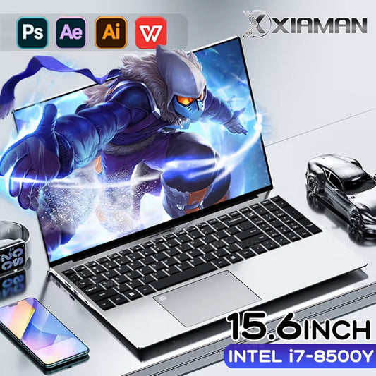 15.6 Inch Laptop Computer  I7 8500Y Windows 11 Pro 16GB RAM 1/2TB SSD Fingerprint Unlock Gaming Laptop Notebook PC Computer