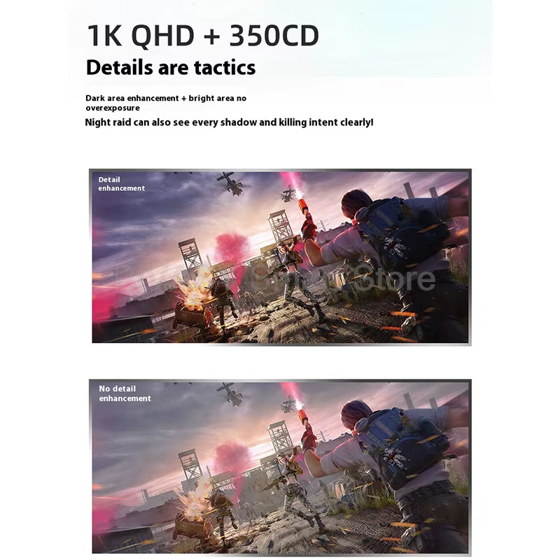 23.8 Inch 144Hz High Refresh Rate IPS Borderless Gaming Monitor 5Ms 99% RGB Gamut 178° View Angle with RGB Lighting Backshell