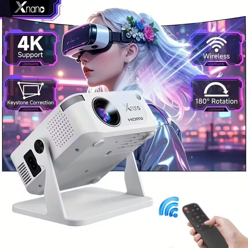 HA109 Mini Projector Android11 Wifi6 BT5.0 280 ANSI 720P Built-In App Mirror Smartphone for 1080P 4K Video Home Cinema