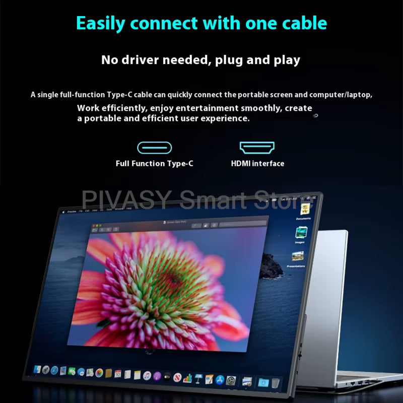 21.5 Inch 2.5K 100Hz Touch-Enabled Portable Monitor for Office Gaming Entertainment PC Extension Secondary Screen IPS Panel Thin
