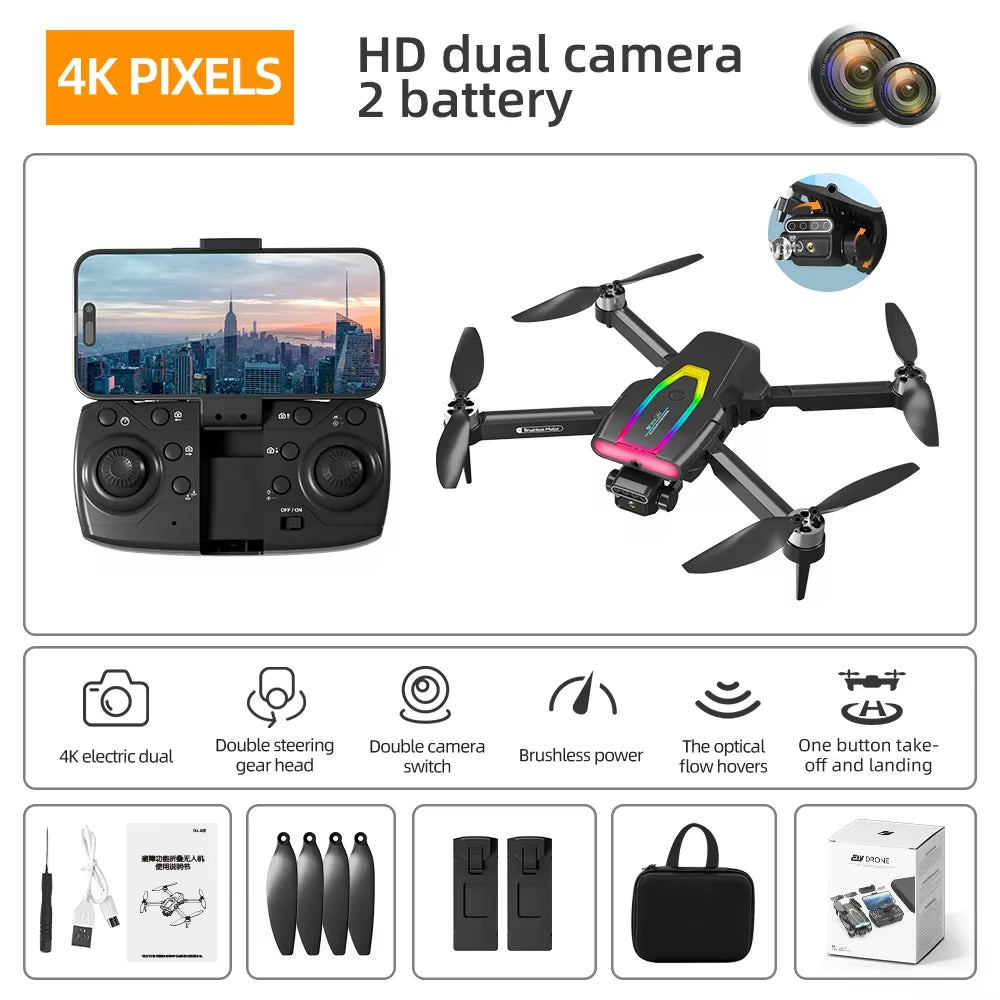 2025 New F199 RC Drone 4K Professinal with Wide Angle Triple HD Camera Foldable RC Helicopter WIFI FPV Height Hold Aircraft