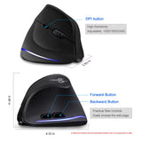 F35 Wireless Mouse Vertical Rechargeable Ergonomic Mouse 2400 DPI Optical Gaming Mice for Gamer Computer Laptop PC Mac IOS