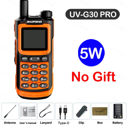 2026  UV-G30 Pro Walkie Talkie Long Range Portable 1000 Channel Ham FM Radios UHF VHF USB-C Charge 2-Way Radio Waterproof