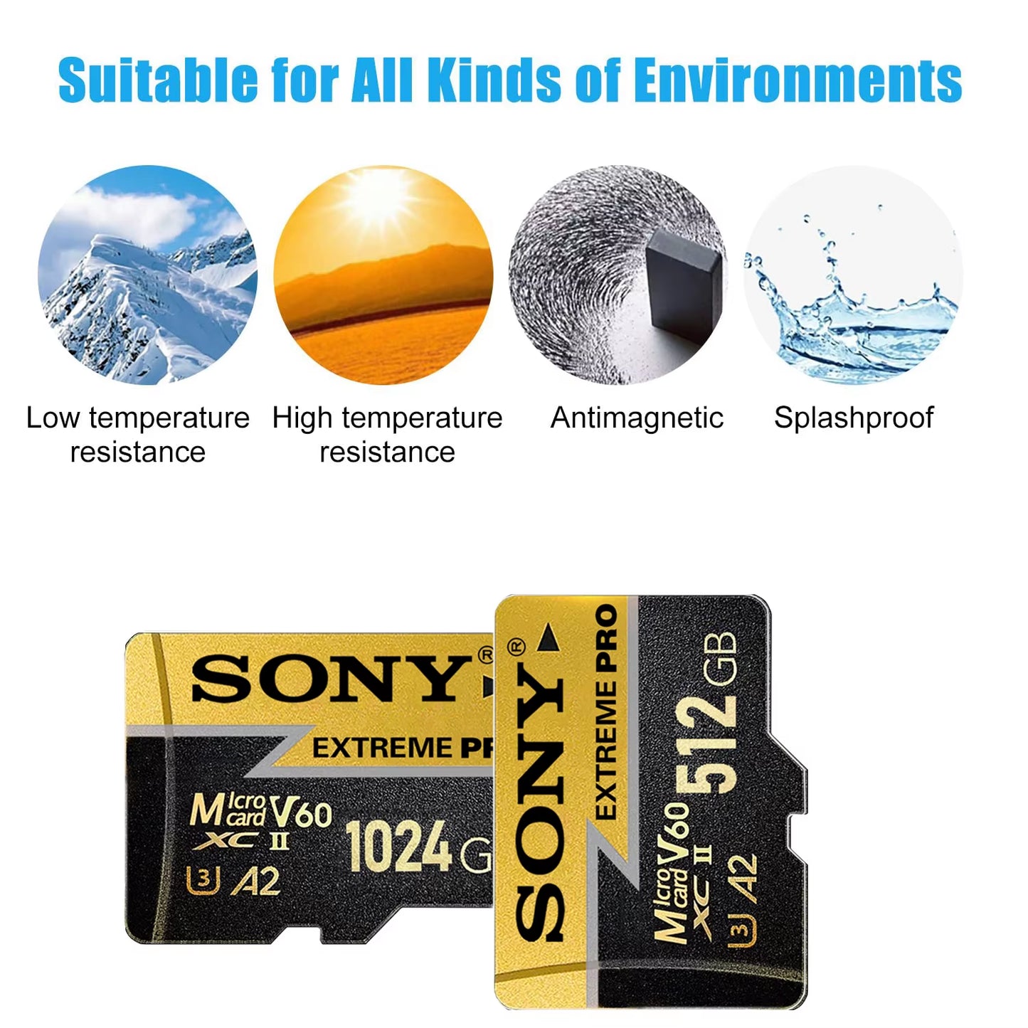 Extreme Pro Micro TF SD Card 128GB SD Memory Card High Speed 256GB 512GB 1TB A2 U3 Mini Flash Cards for Phone Camera PC
