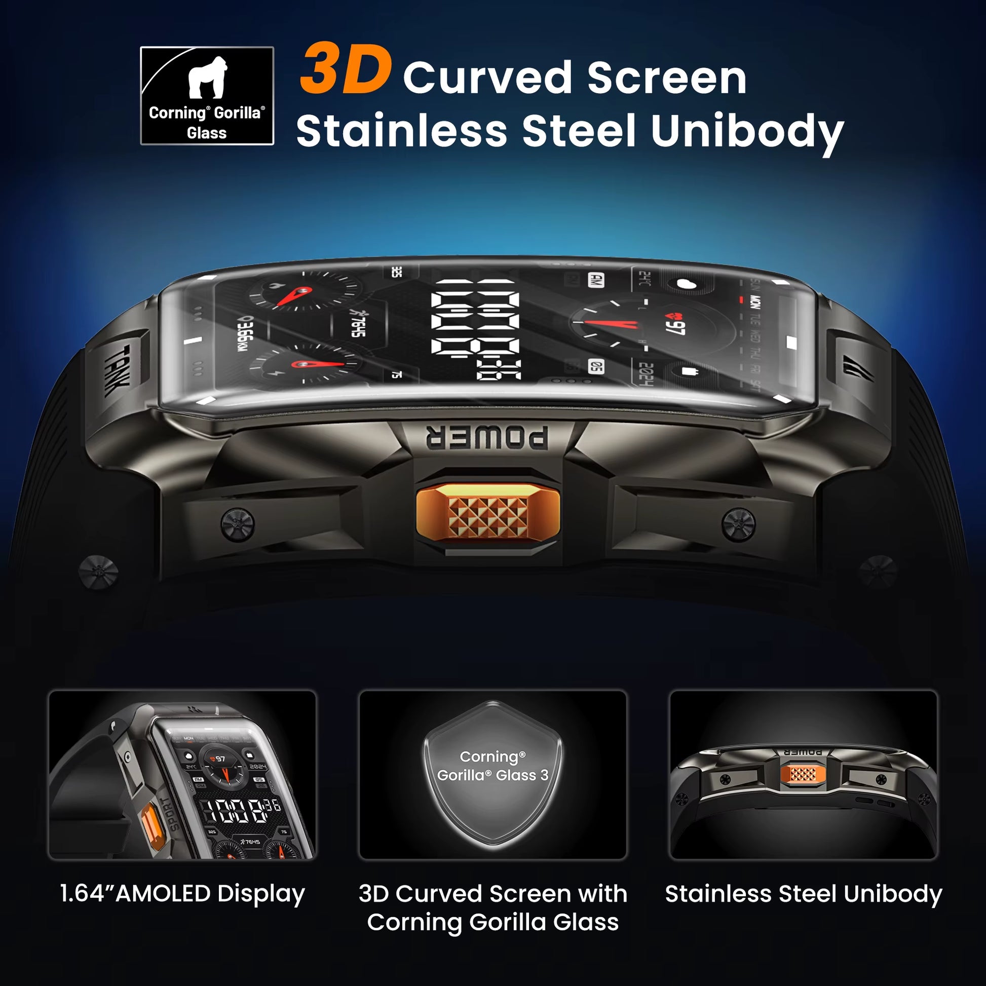 2025  TANK X2 Ultra GPS Smart Watch for Men 3D Curved Screen Stainless Steel Body Compass Altimeter Waterproof Smartwatch