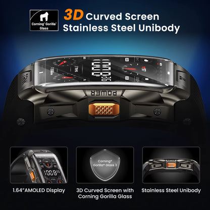 2025  TANK X2 Ultra GPS Smart Watch for Men 3D Curved Screen Stainless Steel Body Compass Altimeter Waterproof Smartwatch