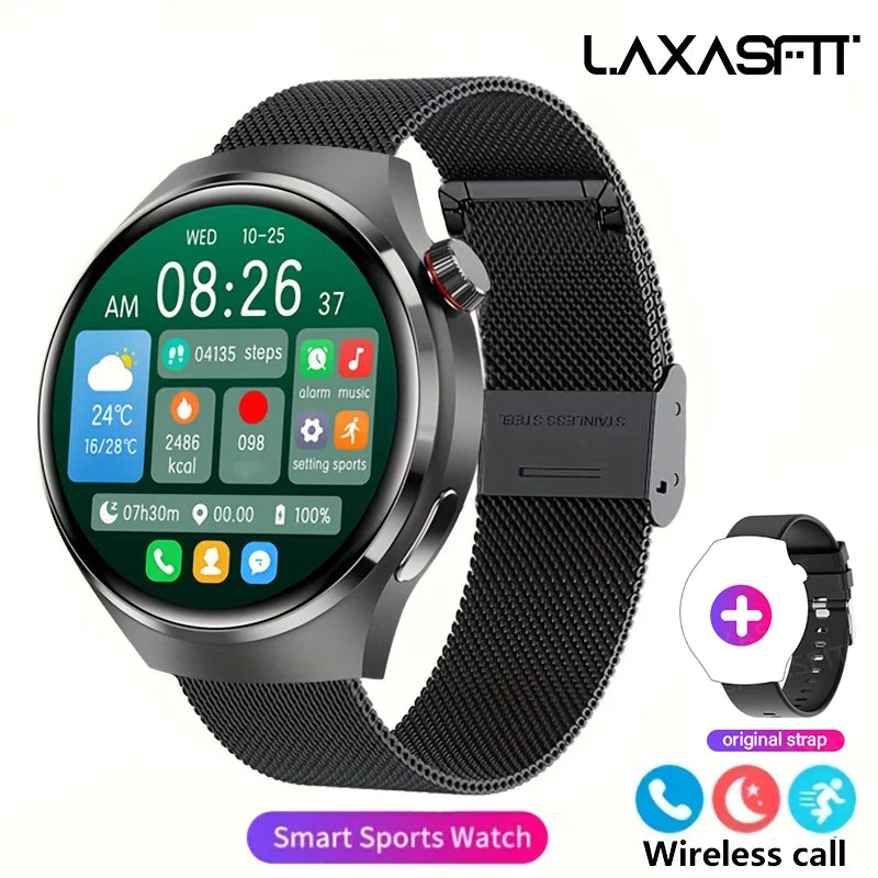 New Men'S Smart Watch HD Screen Heart Rate Bluetooth Call NFC Smartwatch for 2025 Men Women Holiday Gifts