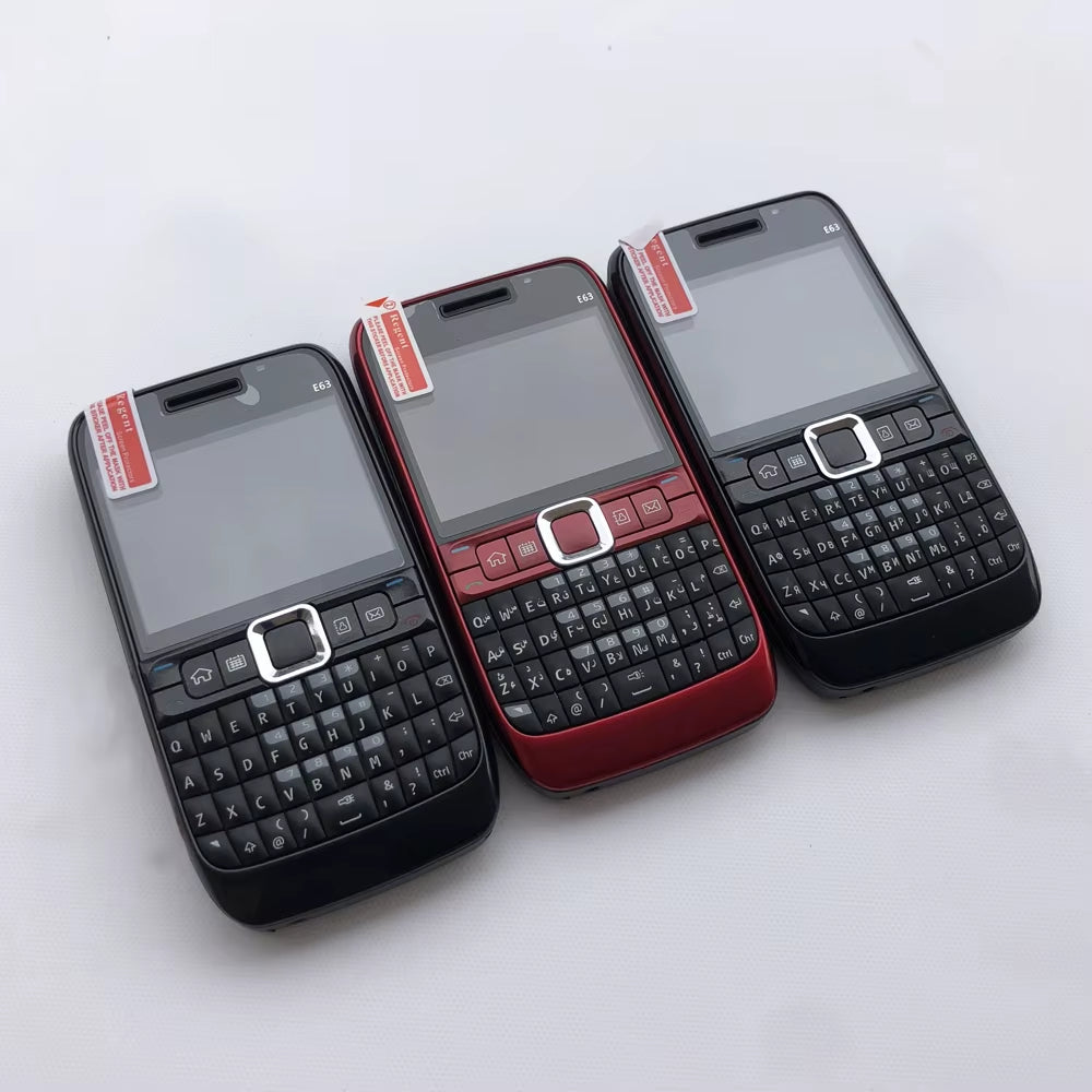 Original E63 Mobile Cell Phone GSM 3G Unlocked Wifi 2MP 240P Cellphone English Hebrew Russian Arabic Keyboard. Made in Finland