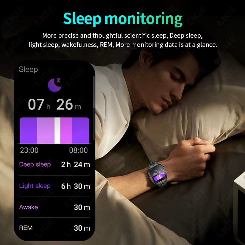 2024 New for Xiaomi Military Smart Watch Men IP68 5ATM Outdoor Sports Fitness Tracker Health Monitor 1.96" BT Call Smartwatch