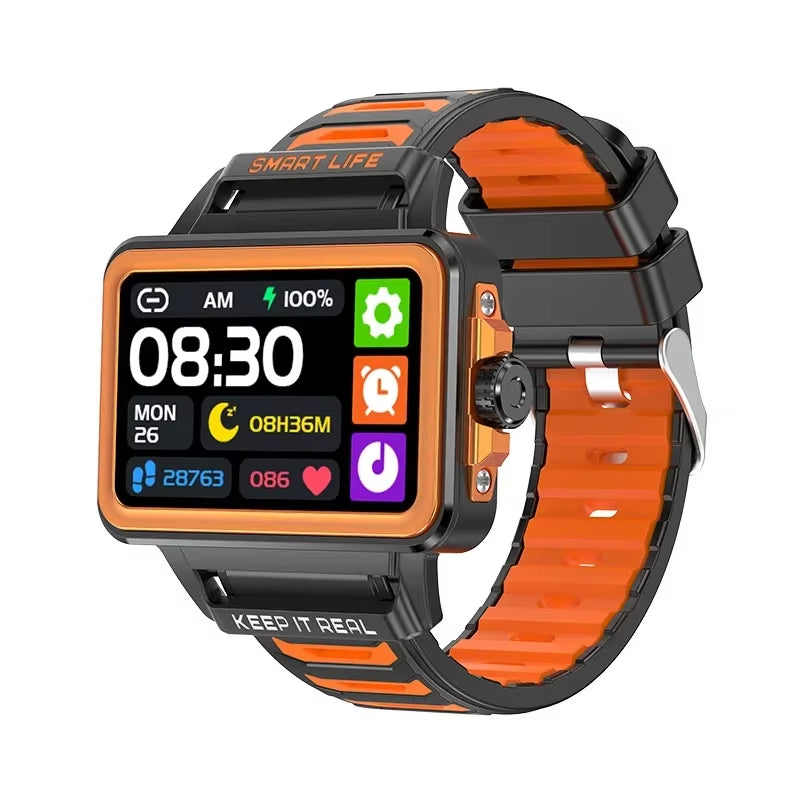 Hip Hop Fashion Personality Smart Watch 1.57-Inch HD Screen 24H Continuous Heart Rate Sleep Monitor Game Waterproof Smartwatch