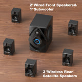 Surround Sound Systems Wireless Rear Satellite Speakers - 800W 6.5Inch Subwoofer 5.1/2.1 Channel Home Theater Systems with ARC Optical Bluetooth Input