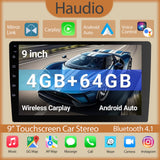 9" Wireless Double Din Car Stereo, Car Radio with Apple Carplay & Android Auto/Bt 5.4/Backup Camera/Mirror Link/Wifi-6