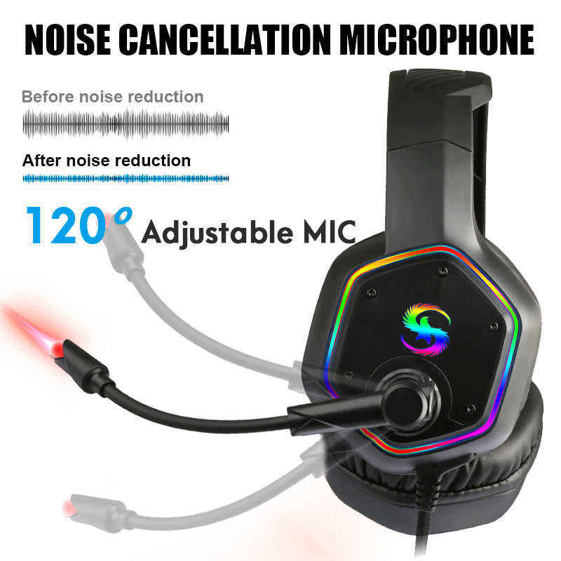 RGB Luminous Noise Reduction Gaming Headset