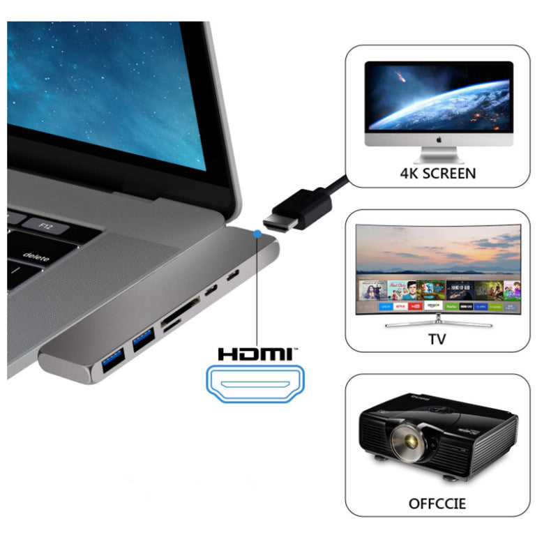 Compatible with Apple, Dual Type-C Hub Adapter for MacBook Pro & Air