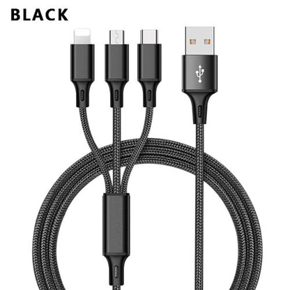 3 In 1 USB Cable For IPhone XS Max XR X 8 7 Charging Charger Micro USB Cable For Android USB TypeC Mobile Phone Cables